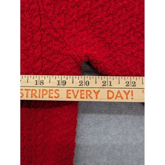 Vintage Cuddle Knit Sweater Womens Medium Red Cable Knit Cardigan Made USA 80s - Picture 3 of 7
